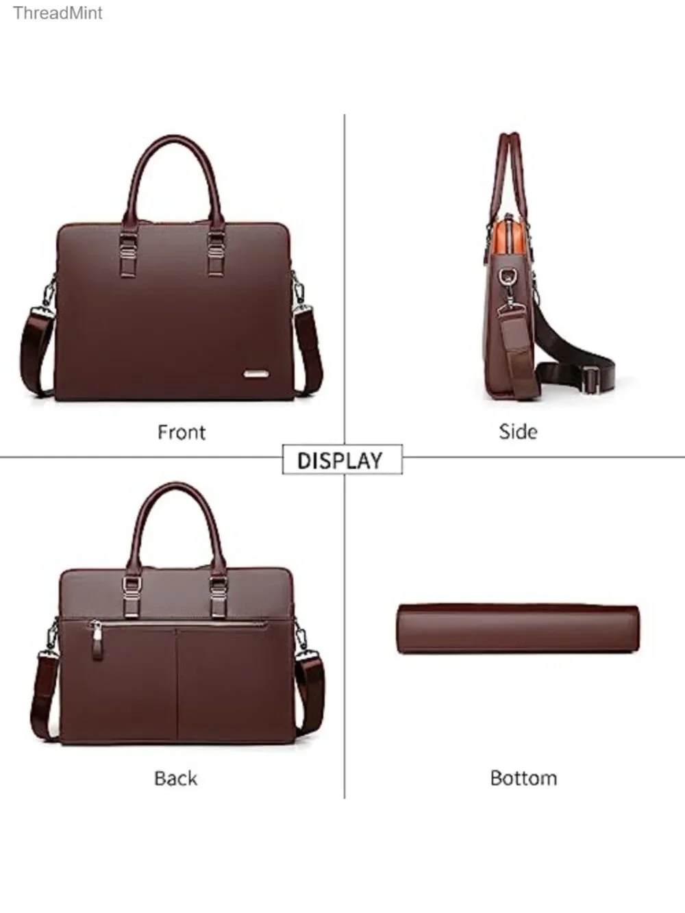 Leather Briefcase Laptop Bag Business Shoulder Bag for Men